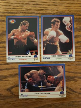 1991 KAYO Boxing trading cards.#58,#59,#60