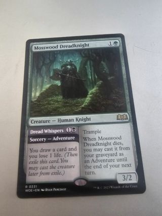 Magic the gathering mtg Mosswood Dreadknight rare card Wilds of Eldraine