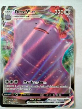 Ditto vmax 051/072 rare holo pokemon