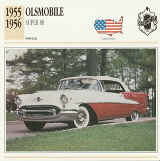 Classic Cars 6 x 6 inches Leaflet: 1955-1956 Olsmobile Super 88