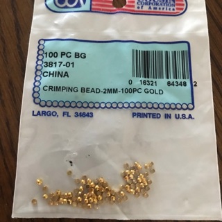 New Bag 100 pcs 2mm Crimping Beads goldtone, Free Mail