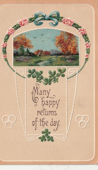 Vintage Used Postcard: 1911 Many Happy Returns