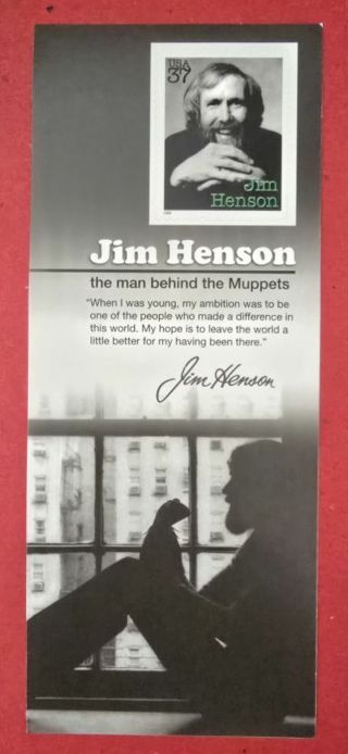 One Mint .37 Jim Henson the Man Behind The Muppets US Postage Stamp