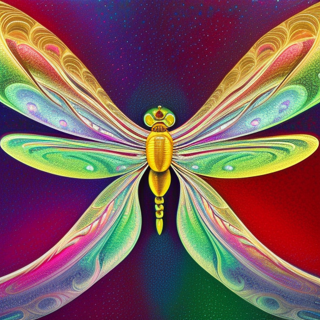 Listia Digital Collectible: Enchanting Rainbow Dragonfly