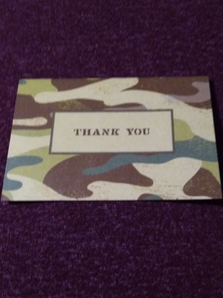Camouflage THANK YOU Notecard