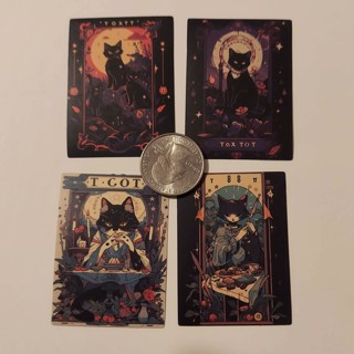 Cat Tarot Card Stickers (Set of 4)