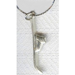 Silverplate Pewter Charm Ski/Boot Necklace