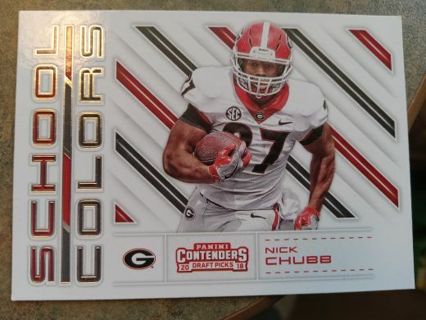 2018 PANINI CONTENDERS DRAFT PICKS ROOKIE SCHOOL COLORS NICK CHUBB GEORGIA FOOTBALL CARD# 12