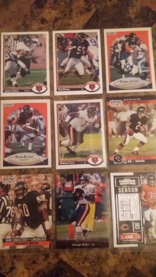 set of 9 chicago bears football cards free shipping