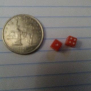 World Smallest Dice-Red Pair Read description before bidding