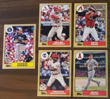 2022 Topps 1987 Design 35th Anniversary 7 different  Cards - with Mike Trout + 3 RCs - All Listed