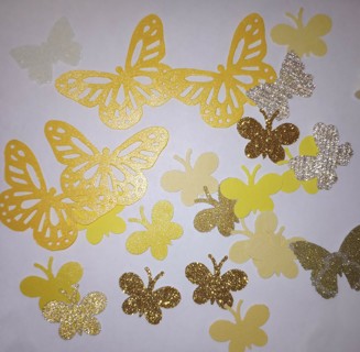 Yellow & Gold Tones Butterfly Cardstock Punches