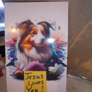 " Jesus Loves You !" ( Collie Dog) Magnet