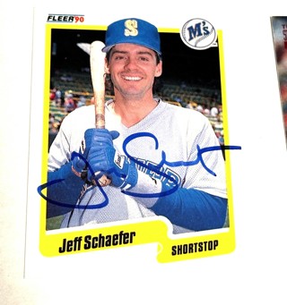 Autographed 1990 Fleer Update Jeff Schaefer Seattle Mariners