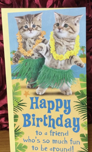 Hula Kittens Happy Birthday Card