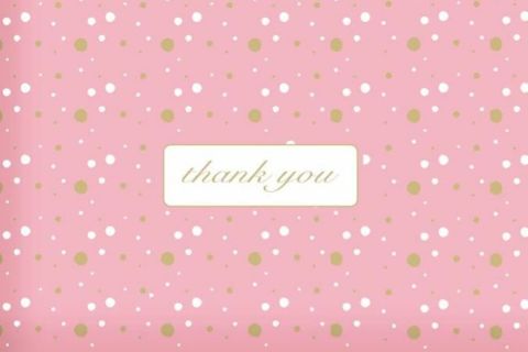 ⭐NEW⭐(1) Light Pink with gold & white Polka-Dots 'Thank You' Poly Mailer 12" x 15.5" XXL