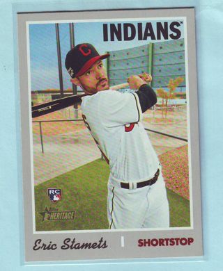 2020 Topps Heritage High Number Eric Stamets ROOKIE Baseball Card # 514 Indians