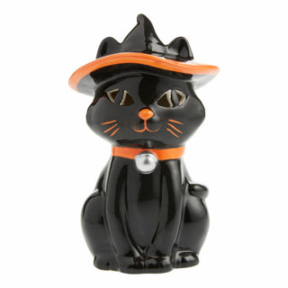 Black Ceramic Cat LED Light Up Decor (Quantity 5)