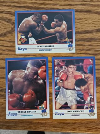 1991 KAYO Boxing trading cards. #160,#161,#162