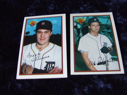 1989 Detroit Tigers Bowman Team Card Lot of 2