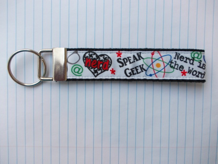 Nerd Speak Geek Keychain Wristlet FOB