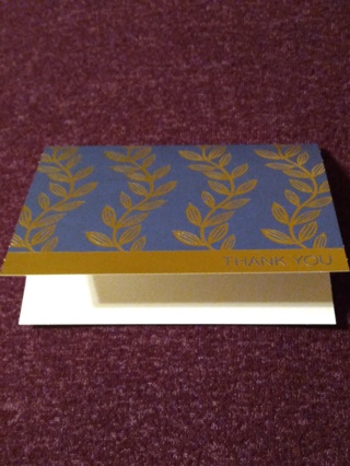 Thank You Notecard - Gold Leaves