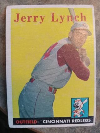 1958 T.C.G. JERRY LYNCH CINCNNATI RED LEGS BASEBALL CARD# 103