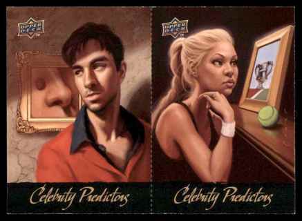 2010 Upper Deck Celebrity Predictors 2 different Cards - 4 Subjects