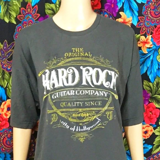 MEN’S Hard Rock Cafe Hollywood Shirt Guitar Co. Top Mens Size 2XL Tee Grey XXL