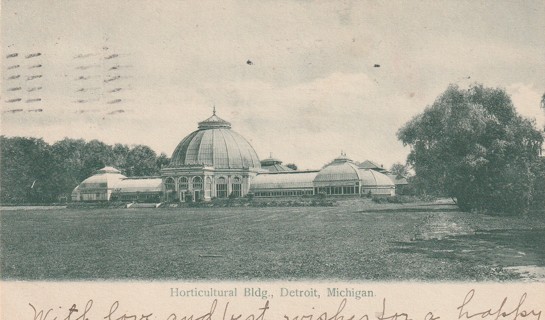 Vintage Used Postcard: gin y: 1905 Horticultural Building, Detroit, MI