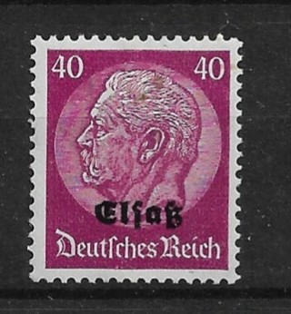 1940 Nazi occupied Alsace ScN38 40pf Hindenburg MH OG