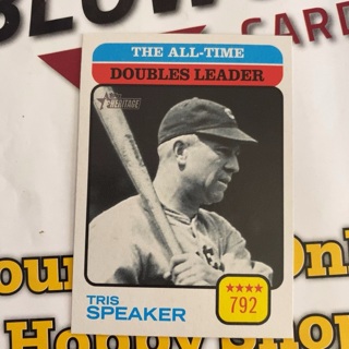 2022 Topps Heritage Short Print!!! - Tris Speaker - All-Time Doubles  Leader 