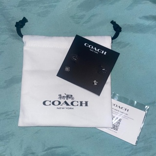NWT Coach Earrings Signature C & Solitaires