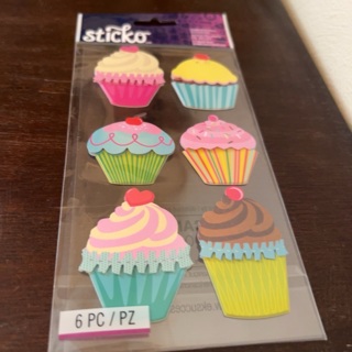 Sticko dimensional cupcake stickers 