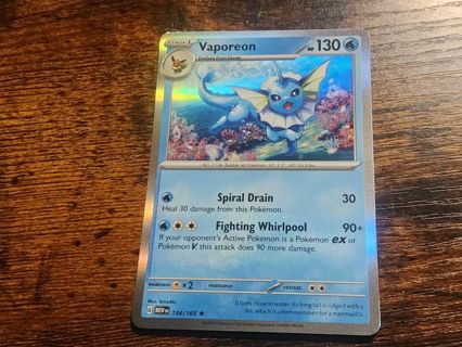 Pokemon Vaporeon rare holo 134/165