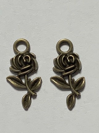 ♦ROSE CHARMS~SET 1~#3~BRONZE~FREE SHIPPING♦