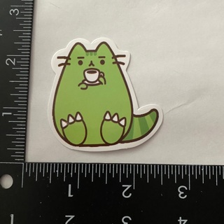 Pusheen cat green dino Kawaii large sticker decal NEW 