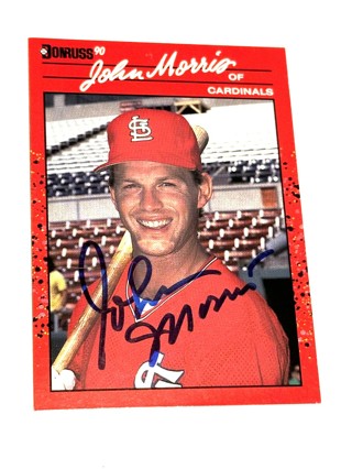 Autographed John Morris St. Louis Cardinals 1990 Donruss Baseball Card #516