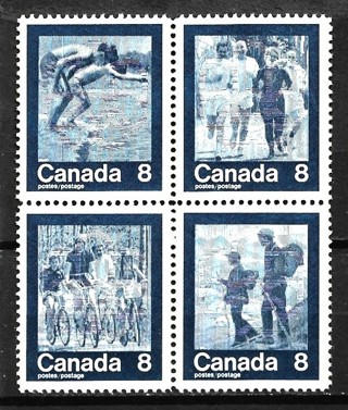 MNH 1974 Canada "Keep Fit" block of 4