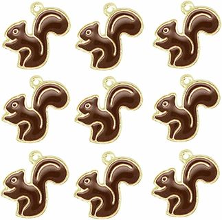 10 Pcs Brown Squirrel Charms Lot 1 (PLEASE READ DESCRIPTION