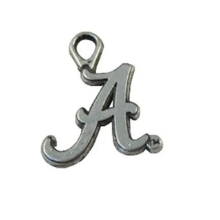 Letter A silver plated charm Alabama nana