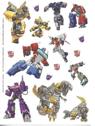 Brand New Never Been Used Sheet Of Transformers Stickers