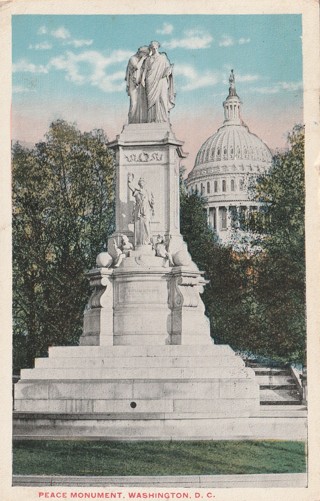 Vintage Used Postcard: (s): 1917 Peace Monument, Washington DC