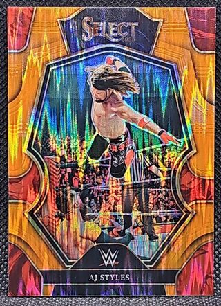 2023 WWE Select AJ Styles Orange Flash Prizm Refractor NM Wrestling