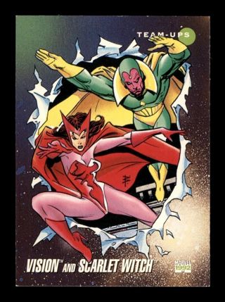 1992 Impel Marvel Trading Cards Vision and Scarlet Witch Team-Ups Card #85