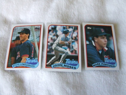 1989 Minnesota Twins Topps Card Lot of 3