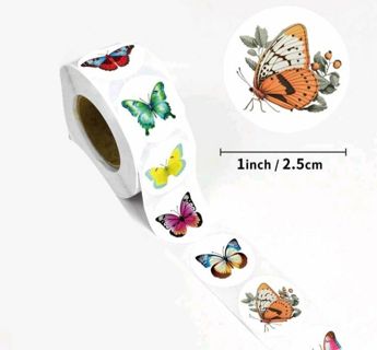↗️⭕(8) 1" COLORFUL BUTTERFLY STICKERS!! (SET 4 of 6)