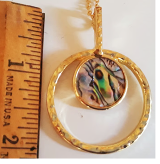 Gold Abalone Pendant, 2"