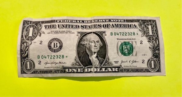 Nice One Dollar Bill * Star Note!