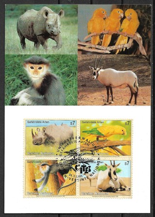 1995 UN, Vienna Sc180-3 Endangered Species maxi card